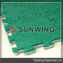 Removable artificial interlocking grass floor tiles